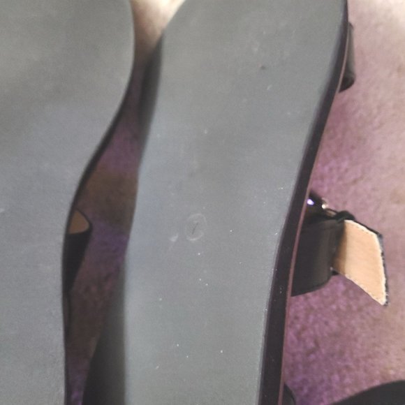 JANE and the SHOE Jenna Black leather open-toe rear ankle zip up sandals Size 7 - Picture 4 of 4